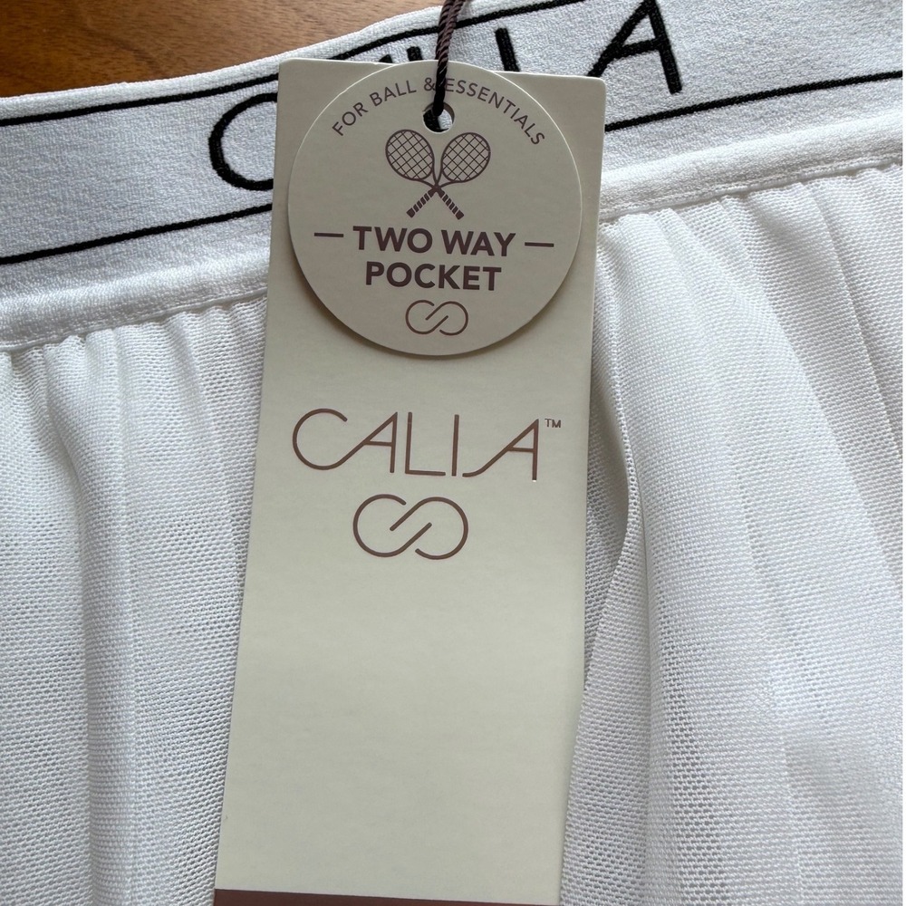 CALIA Pleated Mesh Skort Womens XL Pure White Tennis Court Athletic Skirt NWT - Picture 3 of 10